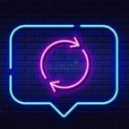 refresh-line-icon-rotation-arrow-sign-neon-light-speech-bubble-vector-reset-reload-symbol-background-full-glow-brick-wall-253476919